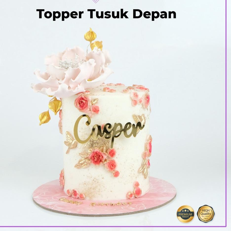 

➽Premium Topper Cake Custom Nama/Tusuk Depan/Topper Cake Akrilik/Topper Kue/Topper Happy Birthday [5BK]