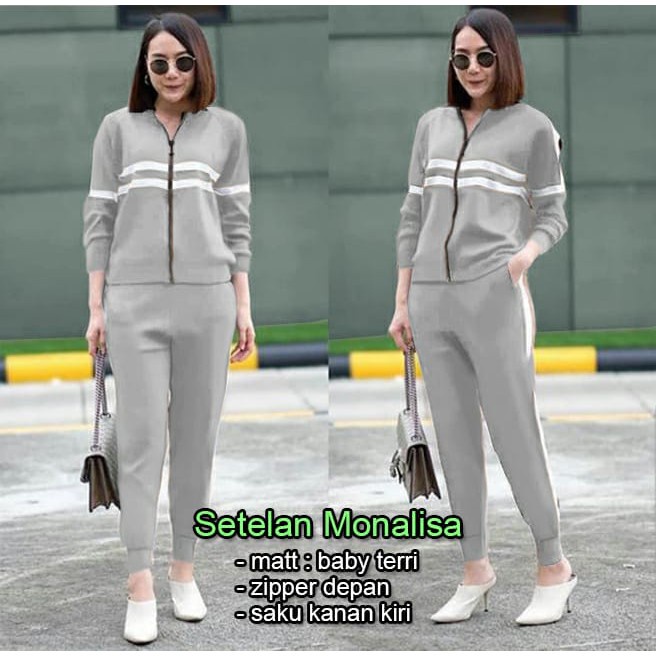 PIK - Setelan Training Monalisa XL, XXL, 3XL / Training Wanita/ Baju Olahraga Wanita