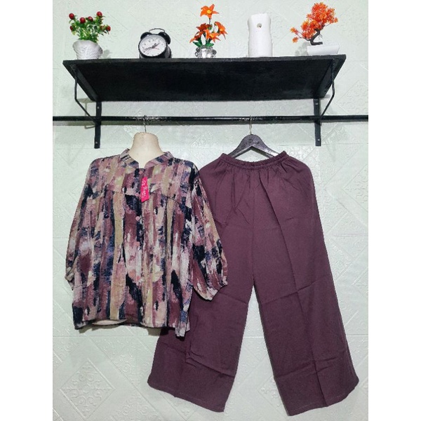 TIARA SET//SETELAN ARSYLA KOMBINASI//SET RAYON TWILL//SET WANITA DEWASA ANDIN