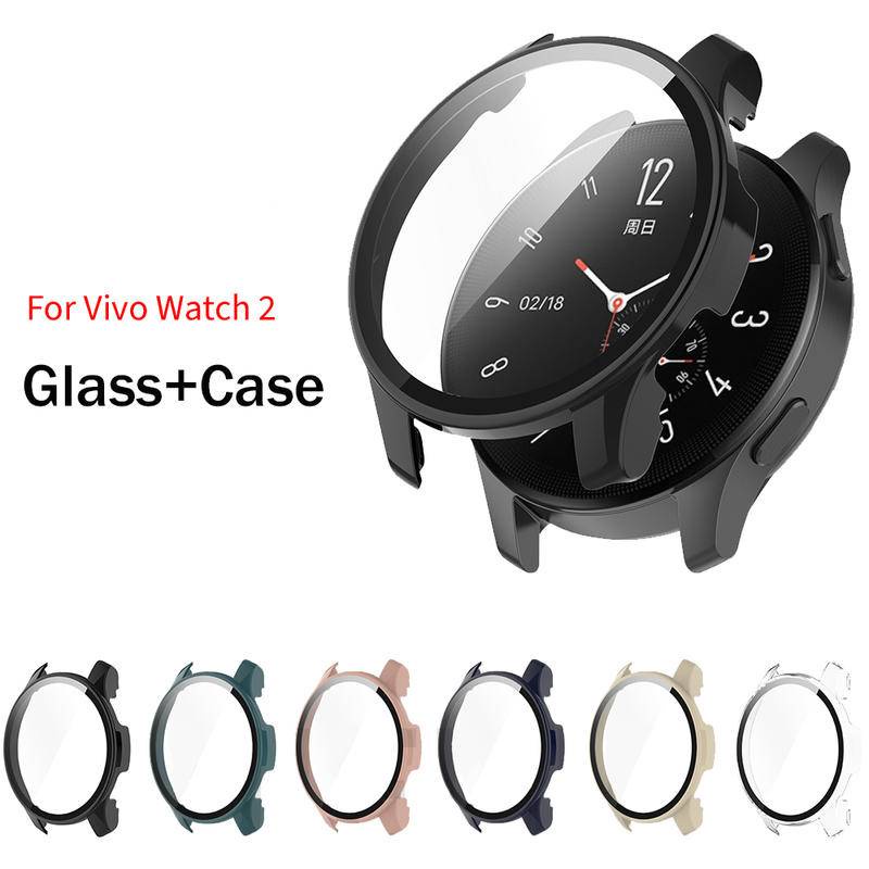 Pelindung Layar Tempered Glass For vivo watch 2full Coverage Bumper Tempered Screen Protector Cover Aksesoris Jam Tangan Vivo2