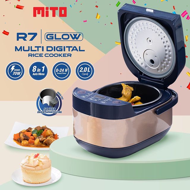 Rice Cooker Mito Multi Digital R7 kapasitas 2 Liter 8 in 1