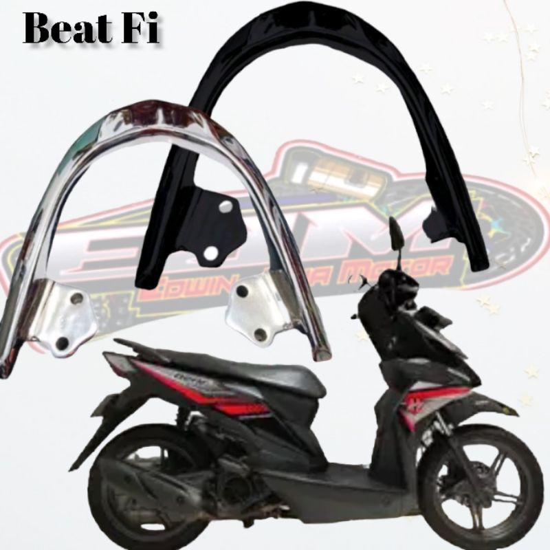 Behel Beat street Hitam poles Pegangan Jok Belakang Motor Beat Street