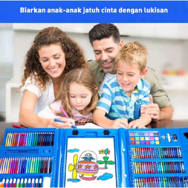 Pensil Warna Crayon Set 208 Pcs Crayon Mewarnai 208 Warna Pensil Krayon Alat Menggambar atau Mewarnai