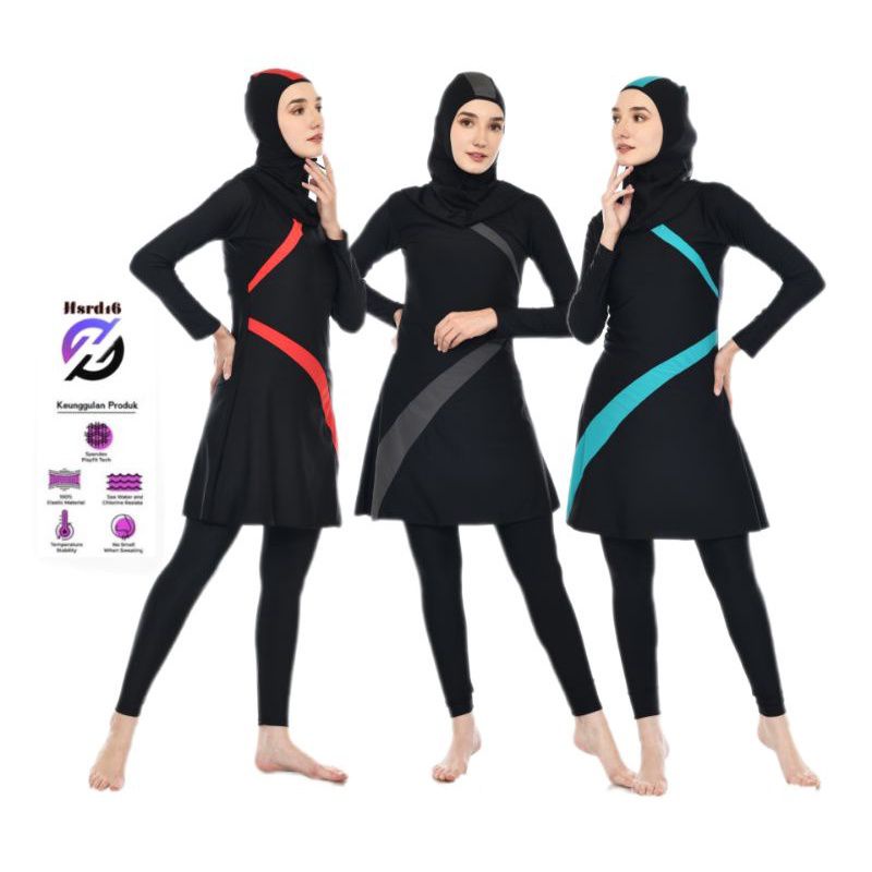 Baju renang muslimah wanita remaja dewasa nylon baju renang muslimah