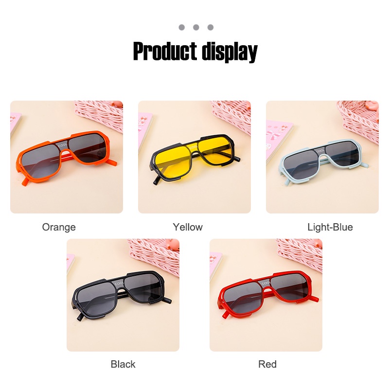 【COD】 Kacamata Hitam Anak-Anak Bingkai One-piece Anti UV Fotografi Jalanan Hadiah Ulang Tahun Fashion Sunglasses