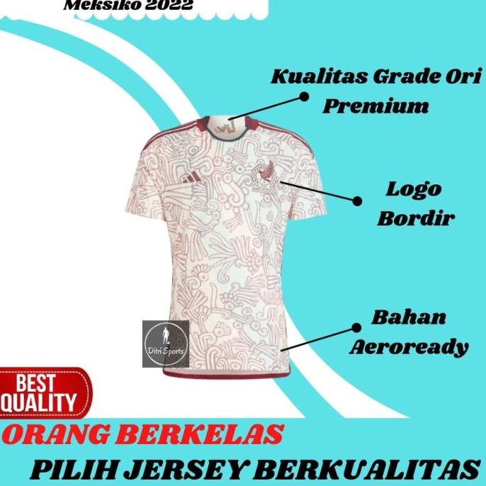 JERSEY MEKSIKO AWAY PIALA DUNIA 2022 GRADE ORI IMPOR BAJU SEPAK BOLA HRT8646R
