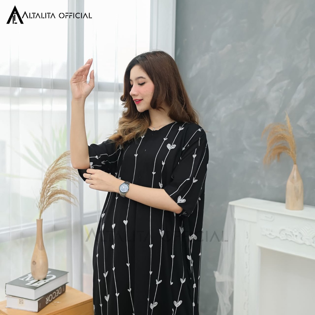 Altalita - Daster Rayon Semata Kaki Busui Lengan Tangan Pendek Panjang Motif Kekinian Terbaru Non Ruffle