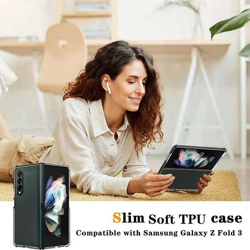 Untuk Samsung Galaxy Z Lipat 4,Soft TPU Transparan Case,Anti Jatuh Casing Ponsel Dengan Perlindungan Sudut Yang Ditingkatkan, Penuh Tubuh Perlindungan Sarung Ponsel