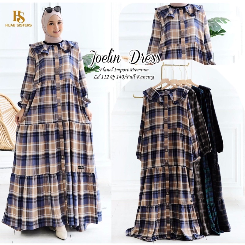 JOELIN DRESS FLANEL IMPORT PREMIUM by HIJAB SISTER’S
