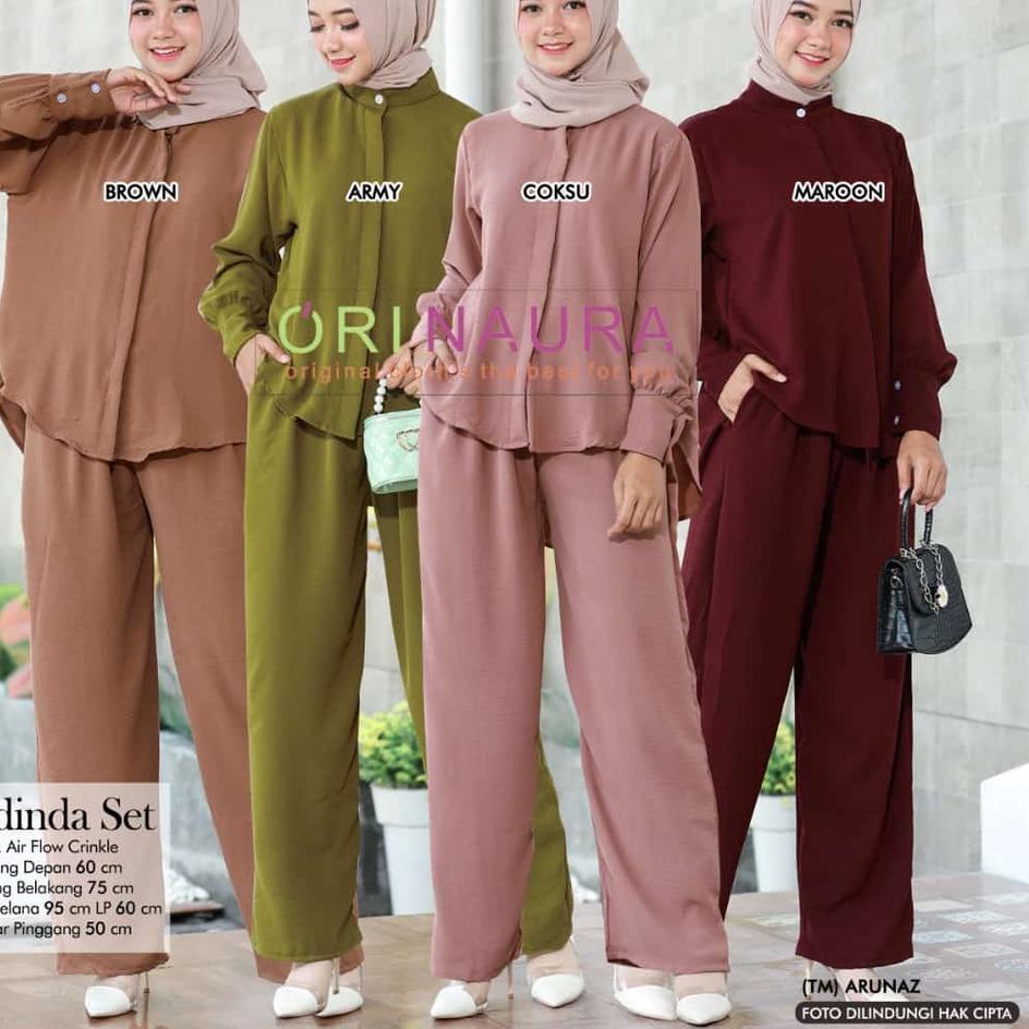 Trend드 Setelan Wanita Syadinda Set by Ori Naura Bahan Crinkle// Galila Long Set Amigo Setcel
