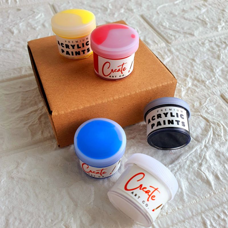 

CAT AKRILIK SET ,Cat Akrilik 5 in 1, CAT WARNA DASAR