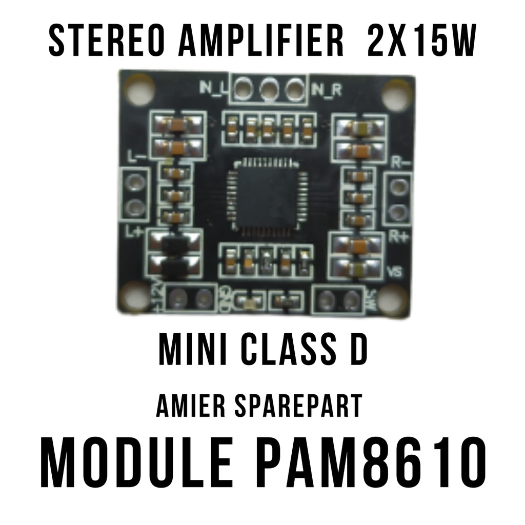 Jual POWER CLASS D MINI PAM8610 12V KIT AMPLIFIER PAM 8610 2X15W STEREO
