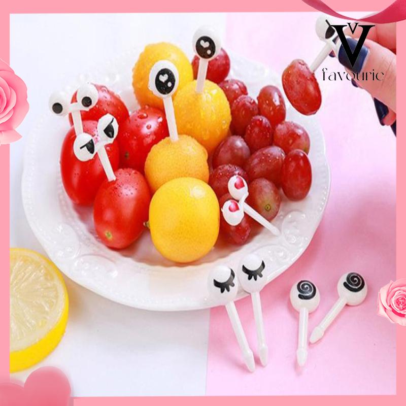 COD10pcs Animal Fruit Fork Mini Cartoon Children Snack Cake Dessert Food Fruit Pick Toothpick Lunches Decor-FA