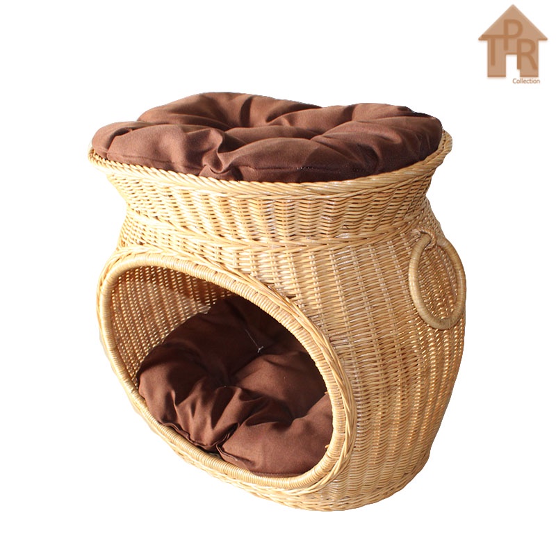 Rotan - Pet Basket Keranjang Kucing Anjing 2 Tingkat