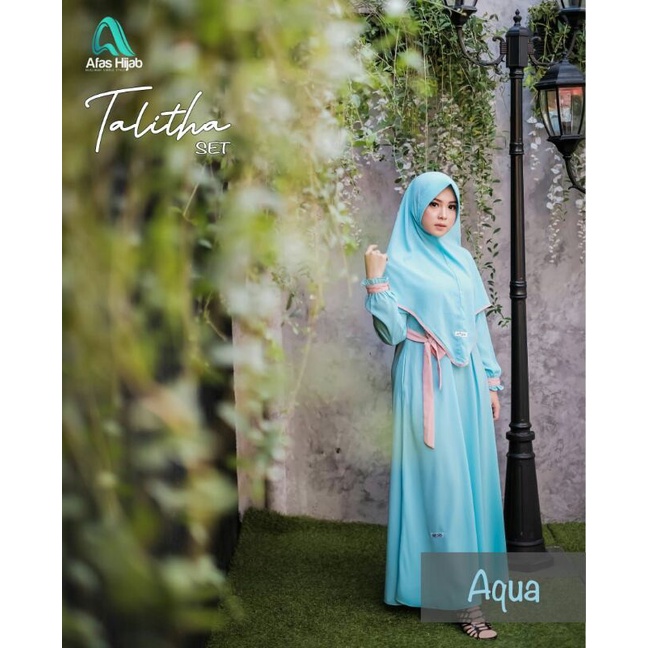 GAMIS AFAS HIJAB TALITHA SET AQUA  [SIZE M]