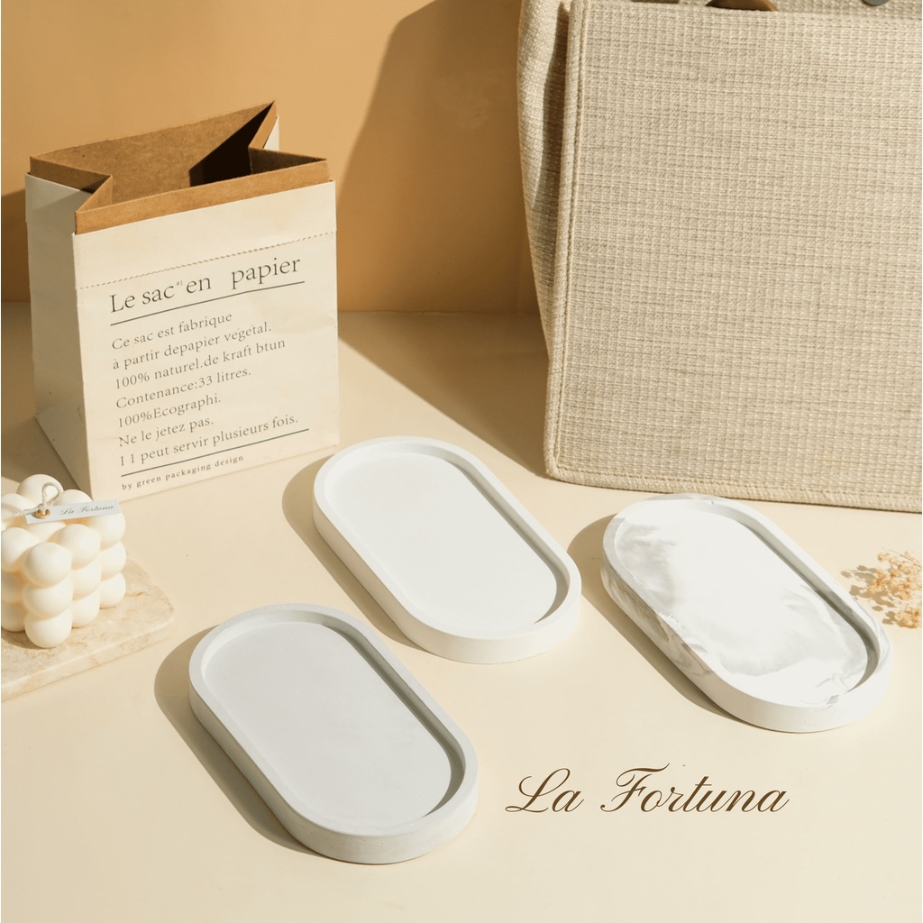 COASTER TATAKAN - LA FORTUNA | COASTER SEMEN | TATAKAN MARBLE | TATAKAN SEMEN | TATAKAN SEMEN | TRAY AESTHETIC | COASTER CONCRETE | OVAL TRAY | NAMPAN TATAKAN