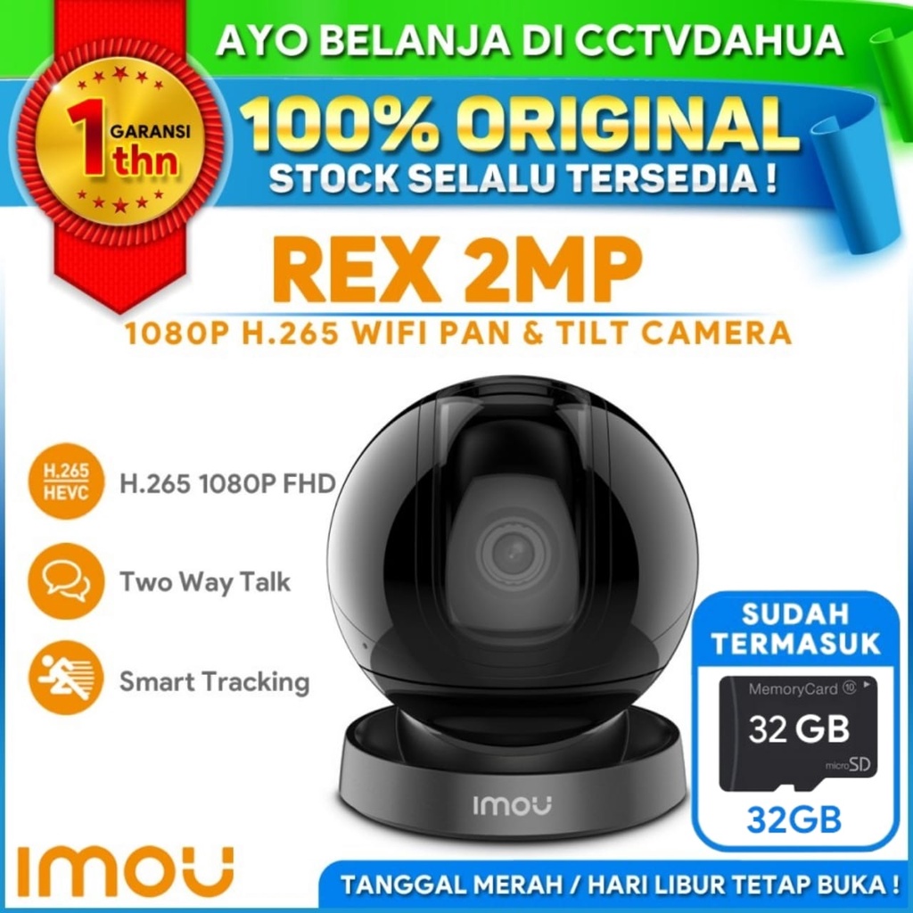 IMOU REX IPC-A26LP Free MicroSD 32GB 1080p H265 Pan&amp;Tilt Two-Way Talk