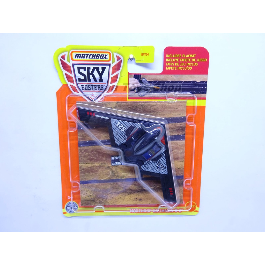 Matchbox Sky Busters Northrop Grumman B-2 Hitam Pesawat