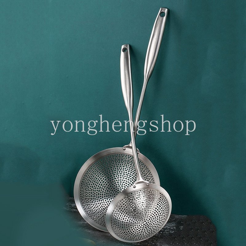 304saringan Skimmer Stainless Steel &lt;Unk&gt; Mie Ikan Goreng Sendok French Fries Minyak Goreng Serok Pangsit Colander Sieve Peralatan Dapur