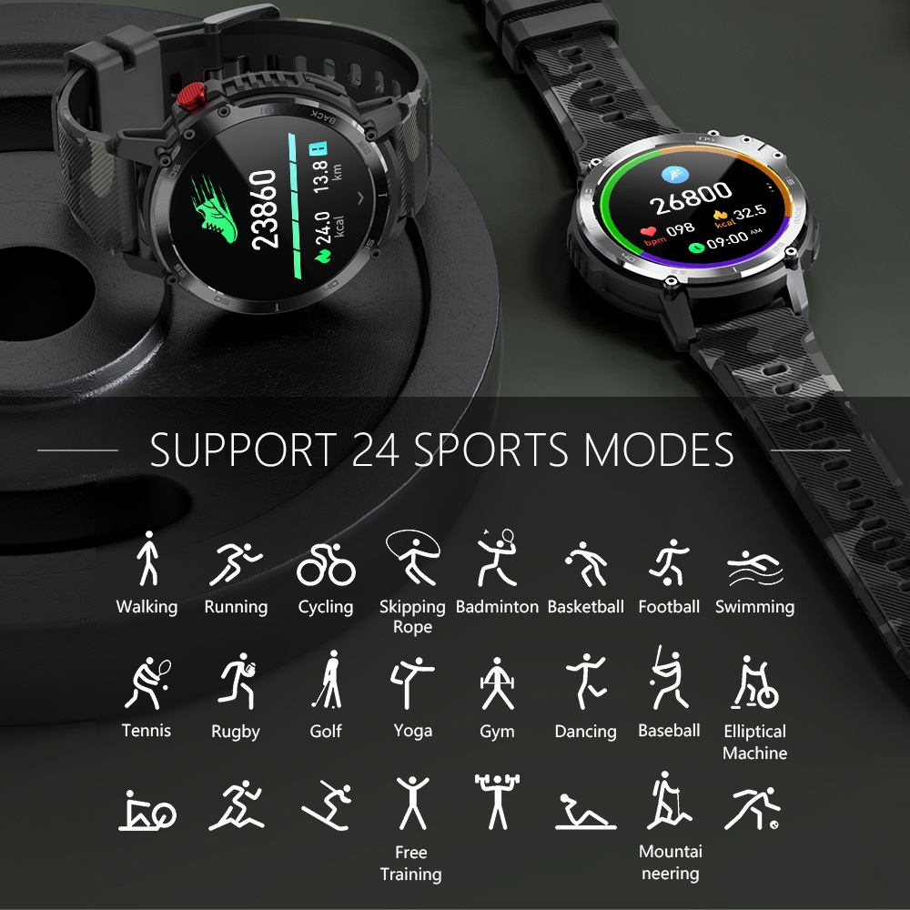 Skmei Jam Pintar Pria Jam Tangan Sport Smartwatch Olahraga Memori 4G +400 mAh Baterai Besar