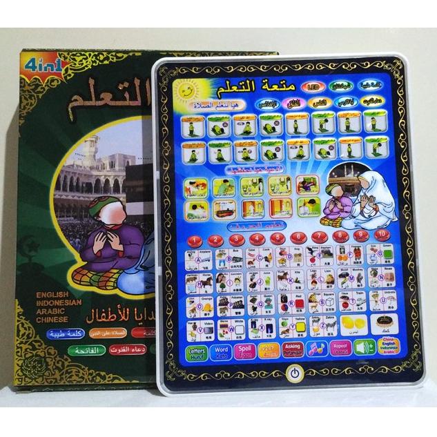 M104 MAINAN ANAK PLAYPAD MUSLIM LED 4 BAHASA MURAH - Tablet Arab Anak "SGL.10De22a"