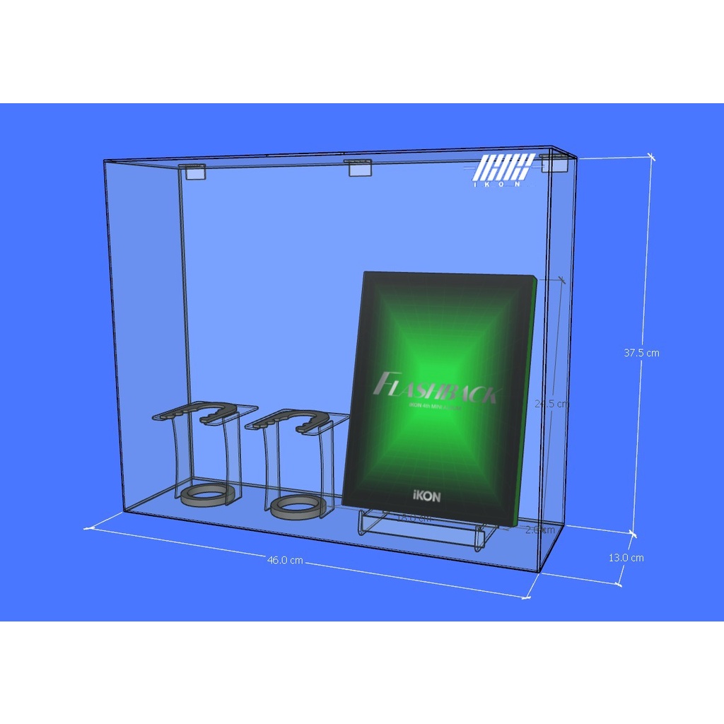 Box Akrilik Custom Lightstick IKON KONBAT X JAPAN X Album IKON FLASHBACK