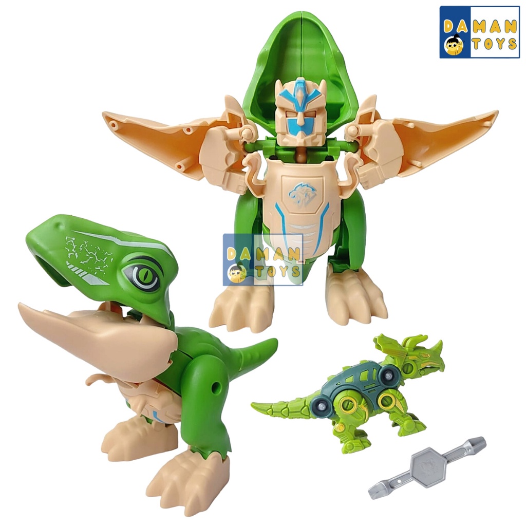 Mainan Dino Rakit Besar T-rex Velociraptor Dinosaurus Robot Dinosaur Snap Edukasi