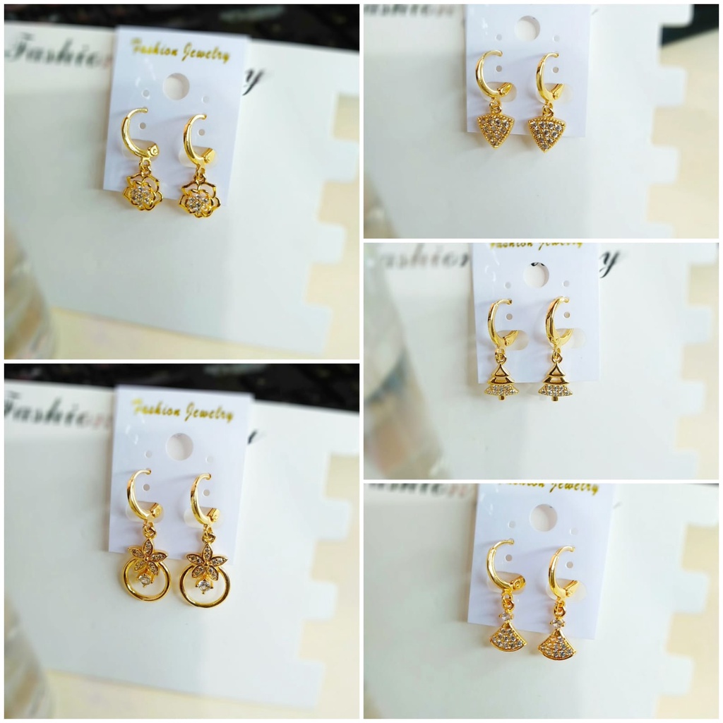 AV421 Grosir Anting Juntai Pendek Berbagai Motif