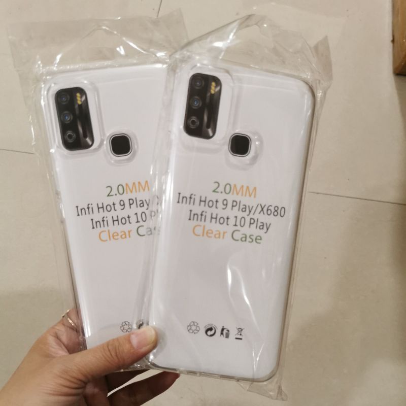 CASE INFINIX HOT 9 PLAY X680 CLEAR HD TEBAL 2.0MM BENING SOFTCASE