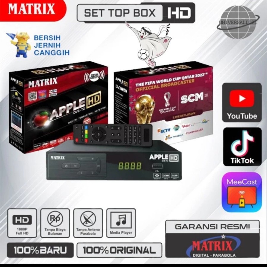 Set Top Box Matrix Apple Merah / STB TV Tabung dan LED