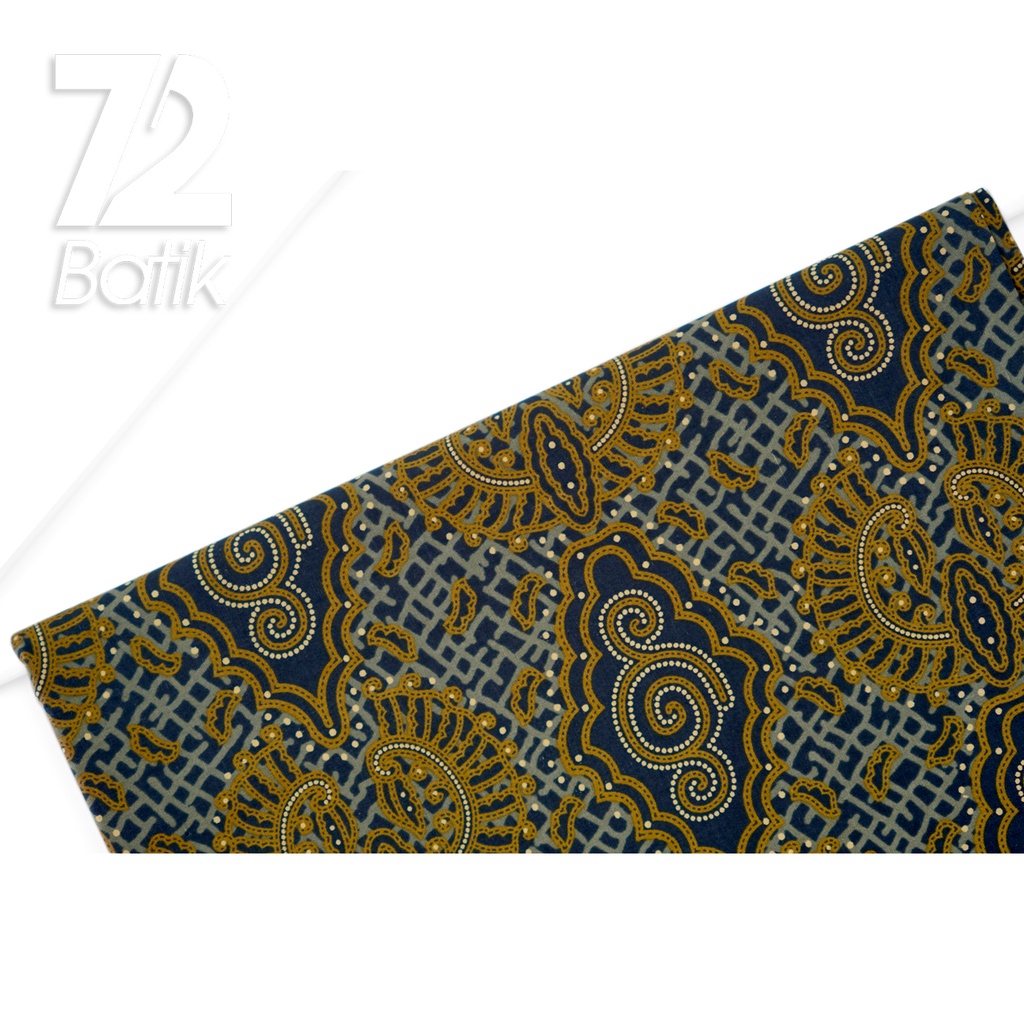 KAIN BATIK KATUN Premium Motif Klasik Warna Hitam Gold 722996 Cap 72IL Jarik Jarit Samping Kebat Panjang Batik Katun Modern Premium Bahan Seragam Batik Pernikahan Kantor Keluarga Murah Kamen Jadi Batik Bali Lembaran