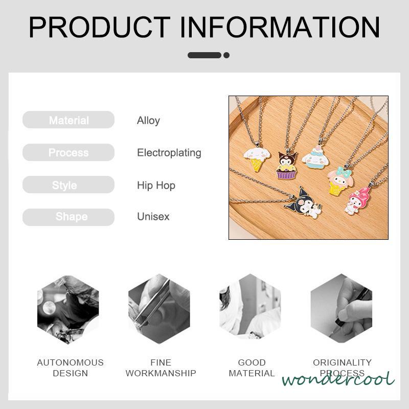 Kalung Rantai Kartun Liontin Kulomi Cat Gaya Punk Untuk Perhiasan Pria Wanita-Won