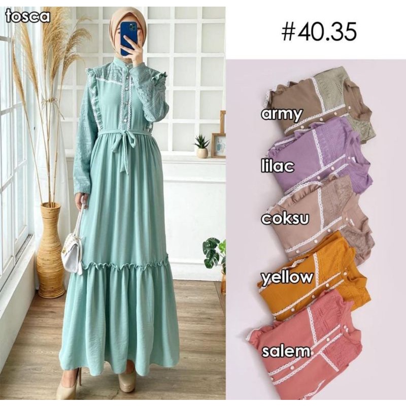 PGMTA DRESS GAMIS KEKINIAN MURAH TANAH ABANG SERI WARNA MIN 6 GAMIS BRUKAT CRINKLE HANAMI CERUTI MUR