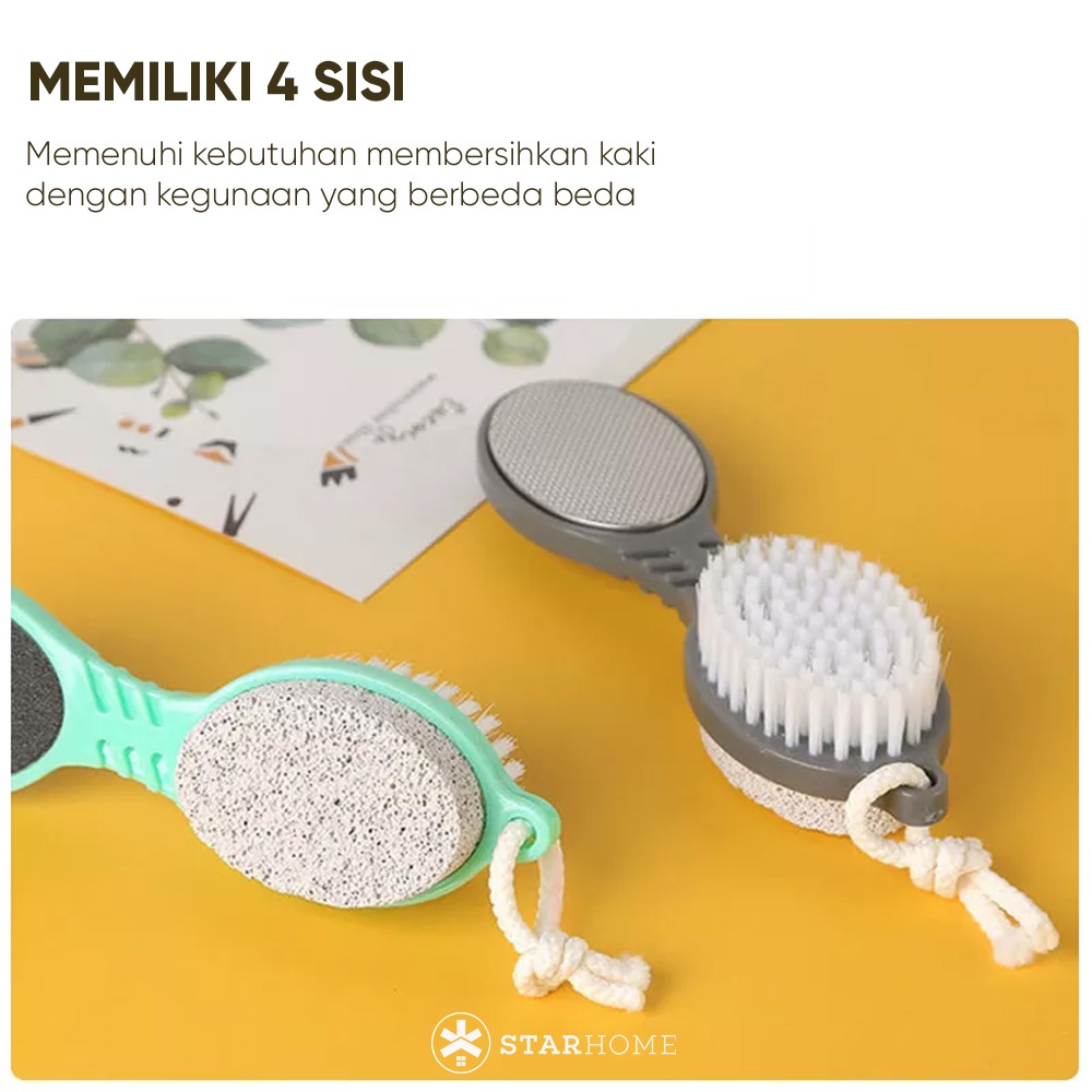 Sikat Pembersih Kaki Alat Gosok Kaki Penghalus Kulit Kaki Pedicure Sikat Kaki Serbaguna 4 in 1