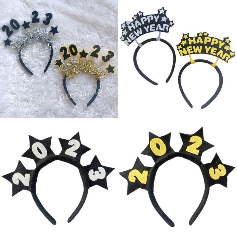Bando Tahun Baru New Year Party Headband 2023 Kelip