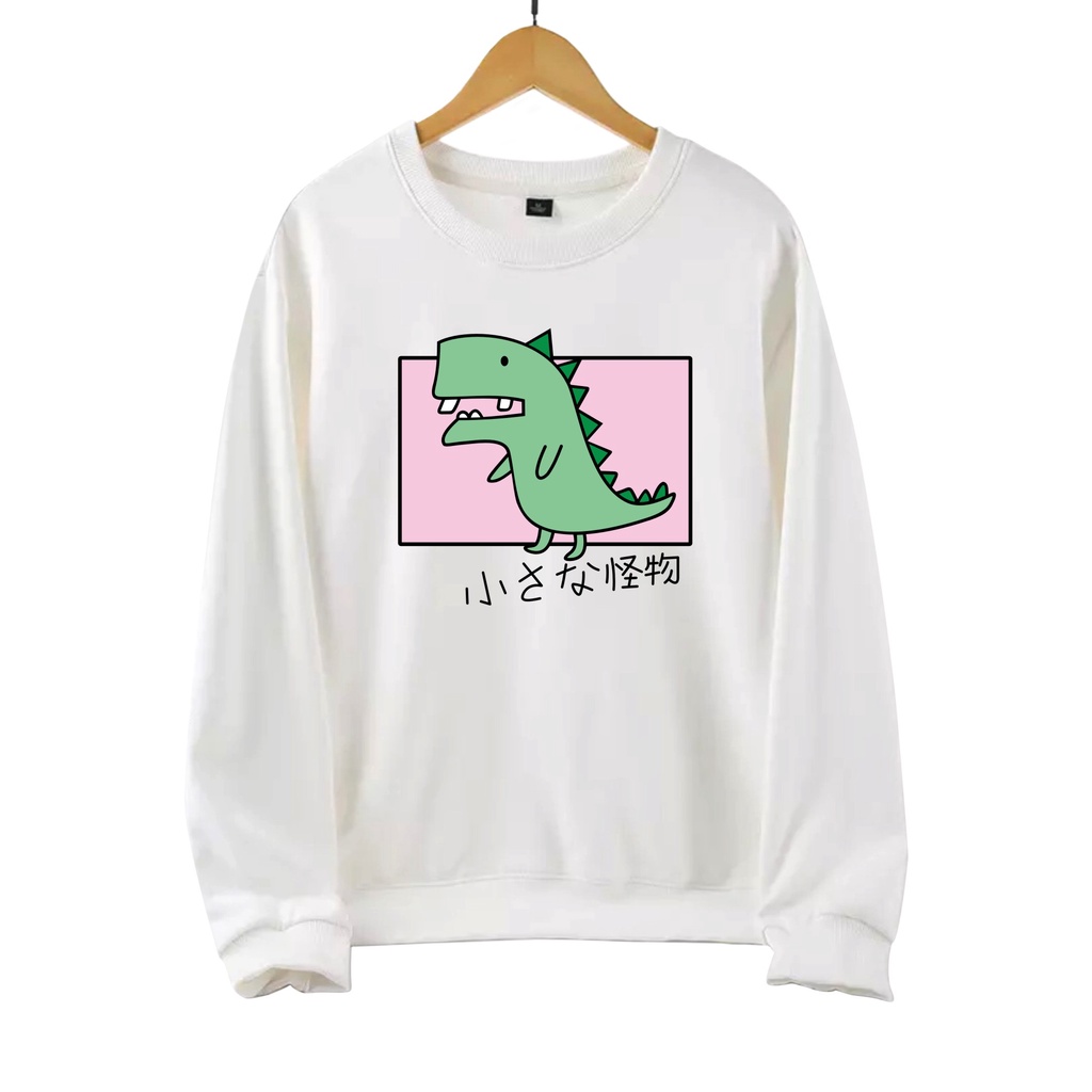 Little monster Lucu Sweater Oblong Basic Wanita Size M-L-XL-XXL Bisa Bayar Ditempat COD