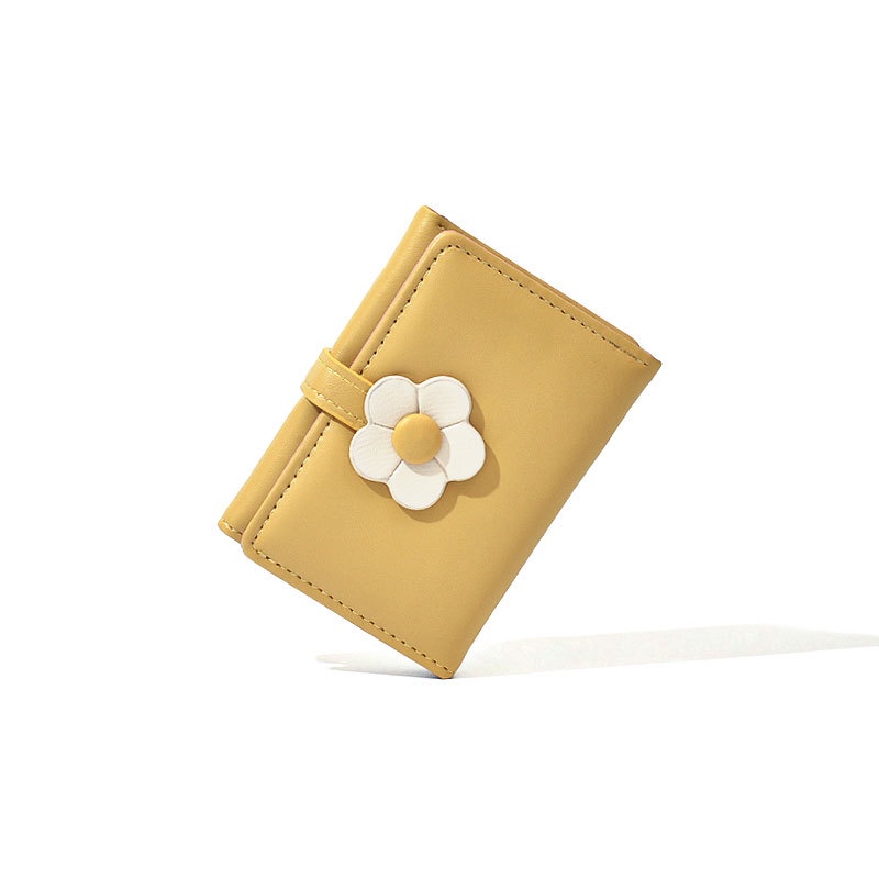Dompet Lipat Wanita Import Bunga Dompet Mini Cewek Kartu Murah Fashion Korea Style Casual Cantik D75