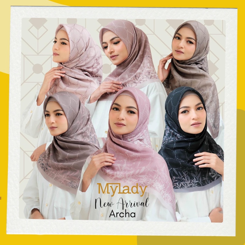 Kerudung My Lady Hijab Archa Series Jilbab Mylady Voal Segi Empat Motif Premium Ori Terbaru