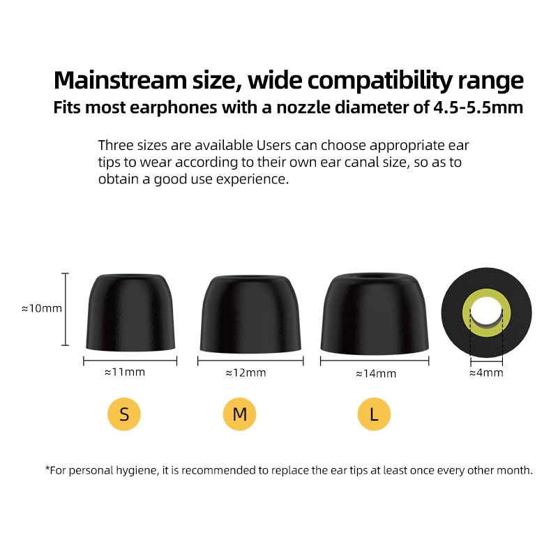 Kz T400 Eartips Memory Foam 3pasang (6pcs) Upgrade Tip Telinga Pengisolasi Kebisingan Untuk Earphone KZ