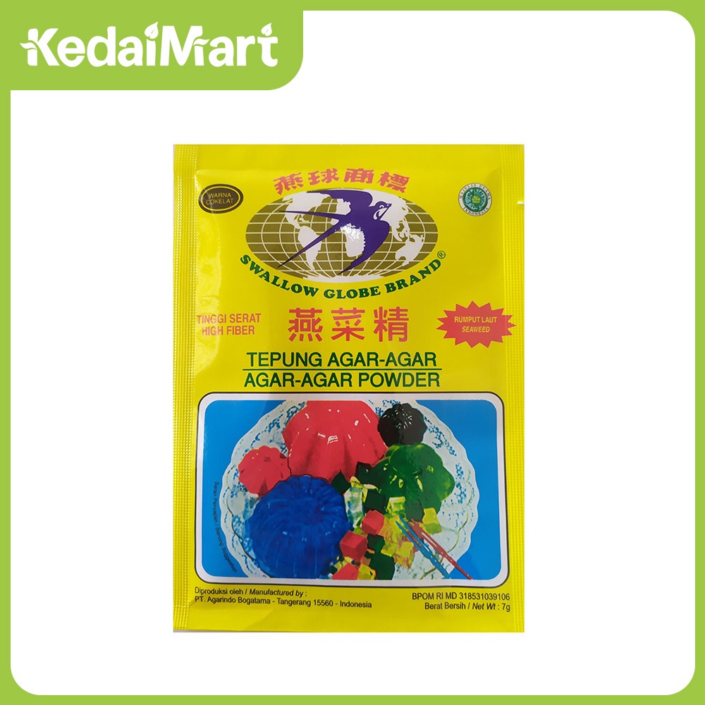 

Agar Agar Swallow Globe Coklat Pcs 7 Gram