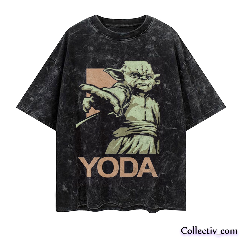 T-shirt Master Yoda Star Wars Oversize Sand wash Kaos Washed Star Wars