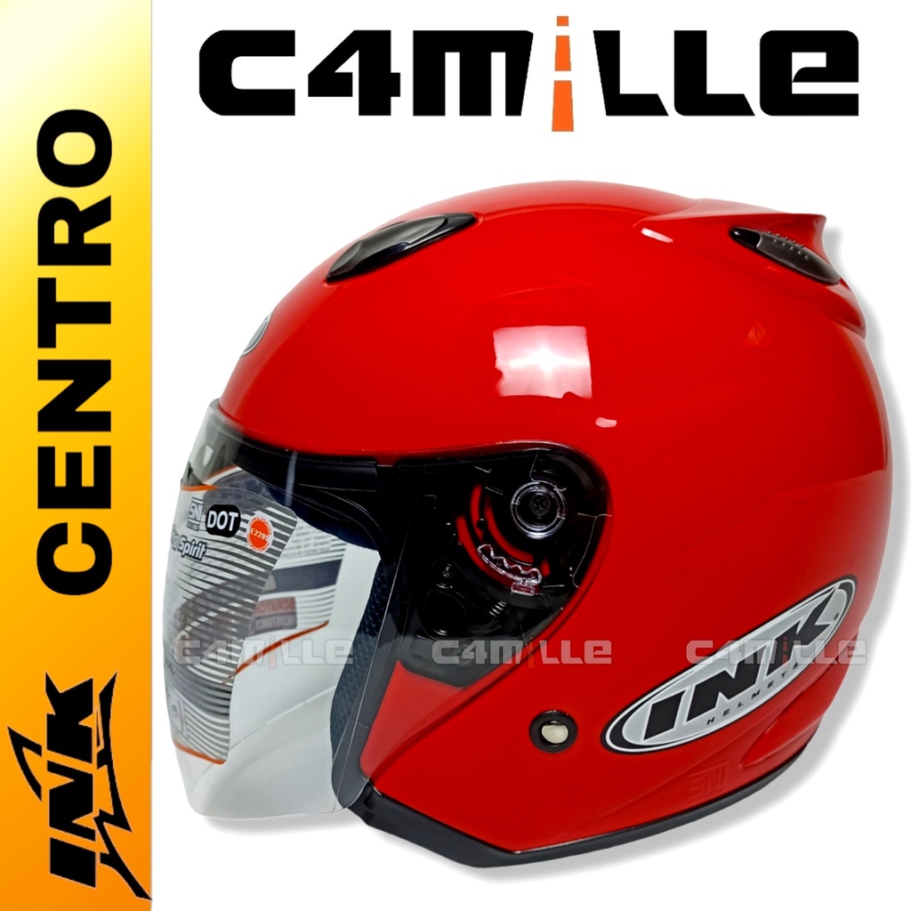 HELM INK CENTRO ORIGINAL FIRE RED HALF FACE