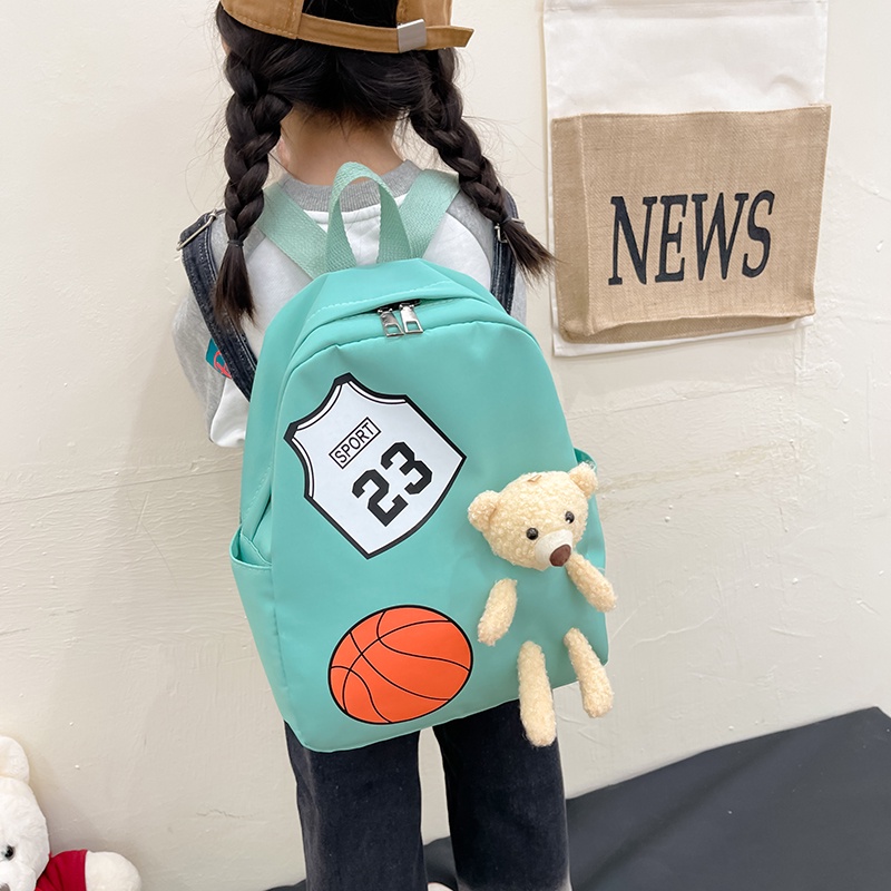 Tas Ransel Sekolah Anak Laki Dan Perempuan / Ransel Backpack Model Teddy Bear Bola Basket