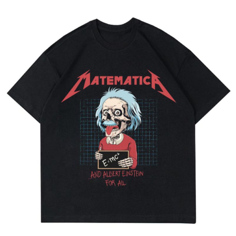 Kaos Albert Einstein Matematica Parody Parodi Metallica Tee Band Musik Merch Metal Punk Rock And Rol