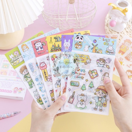 

Sticker Tumblr Kartun cewe Lucu Waterproof stiker warna Cerah
