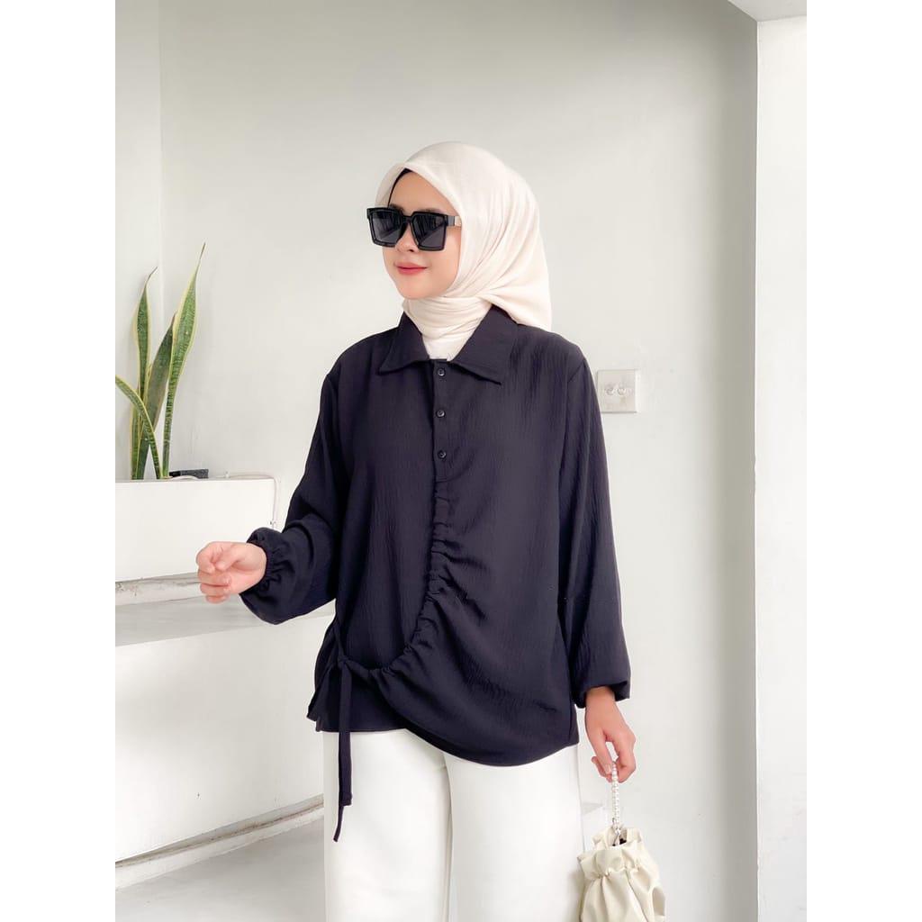 BEFAST - ZEC Blouse DEFA Crincle Kerut / Namia CRINCLE / Blouse Wanita Model Terbaru / Pakaian Wanita Casual / Blouse Lengan panjang / Fashion Wanita Kerja Modis / Blouse Polos Formal / Terlaris / Outfit Wanita Remaja Hangout