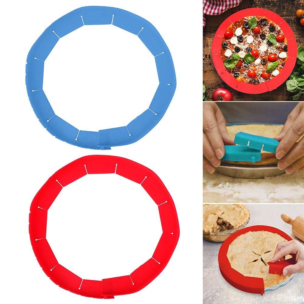 Solighter Adjustable Pelindung Kerak Pai Piring Pai Dish Edge Protector Penghemat Pai Baking Pie Ring