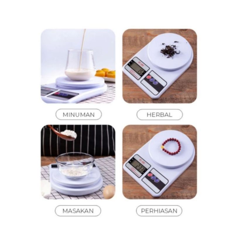 Timbangan Dapur Digital Serbaguna Kitchen Scale Timbangan Kue Buah SF400 Kap 10Kg