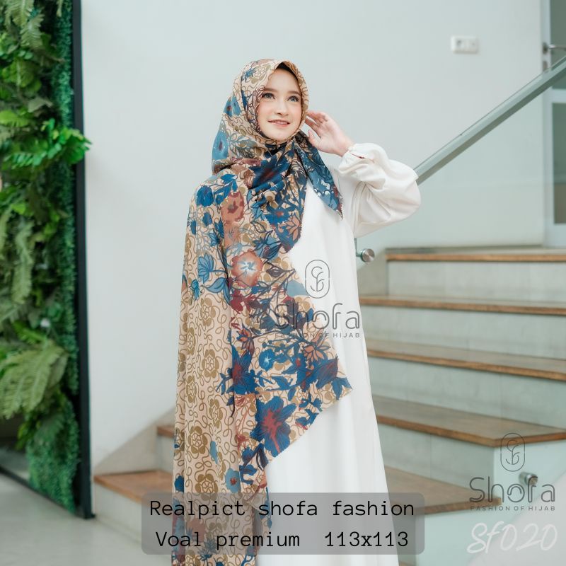 (SF020)HIJAB SEGI EMPAT MOTIP JILBAB SEGIEMPAT VOAL MOTIP SHOFA