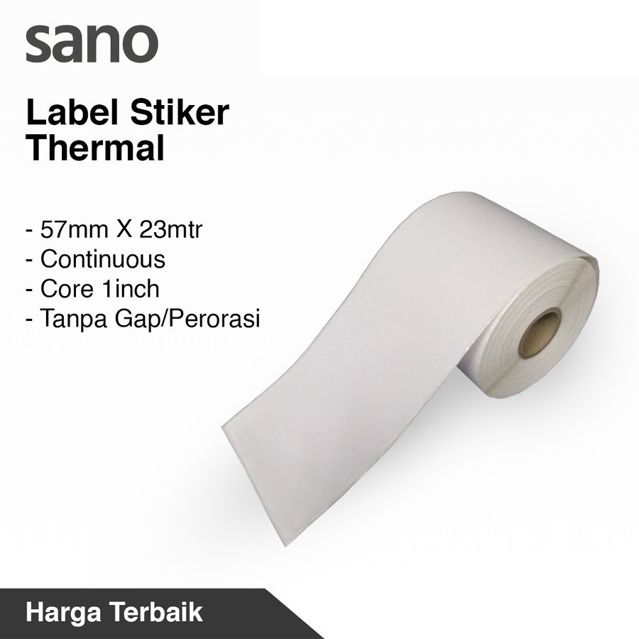 

Label Sticker Thermal continuous 57mm x 23meter tanpa GAP